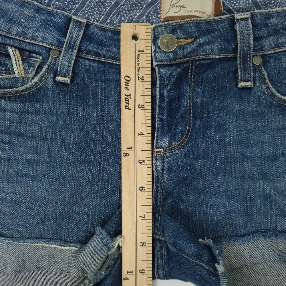 Paige Fairfax Premium Denim DIY Cut Off Shorts Womens Size 29 Flap Pockets - Picture 4 of 13